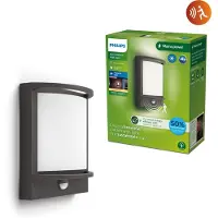 Philips LED-wandlamp buiten met bewegingssensor Samondra, zwart, Aluminium, Modern, LED wandlamp buiten