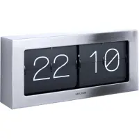 Karlsson Boxed Flip Xl Wall/table Clock Brushed - Klokken Staal Steel - KA5642ST