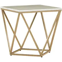 Beliani MALIBU - Bijzettafel - Wit/ Beige - MDF