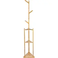 QUVIO Kapstok staand met legplanken - 32,5 x 32,5 x 179 cm