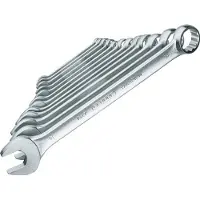 Gedore 8 - 22mm 11-Delige Set Steeksleutels Met 15 Graden Gebogen Steekring