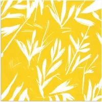 PosterMonkey Poster 75x75 cm - Abstract - Bladeren - Geel - Penseelstreken - Posters - Kamer decoratie - Wanddecoratie woonkamer - Muurdecoratie slaapkamer
