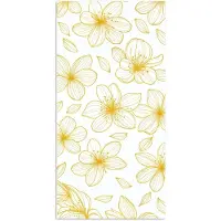 PosterMonkey Poster 75x150 cm - Bloemen - Patroon - Illustratie - Geel - Posters - Kamer decoratie - Wanddecoratie woonkamer - Muurdecoratie slaapkamer