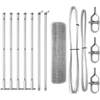 vidaXL gelast draadhek met betonnen voetstuk 10 x 0,6 m zilver Mesh