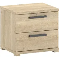 Vipack Nachtkastje Sammie - 50x39x47cm - met twee lades - eikdecor