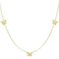Yehwang Ketting vlindertjes - goudkleur - Stainless steel