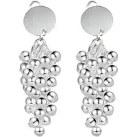 Charme Bijoux Clip oorbellen -Merida -zilverkleur -bolletjes- Geen gaatje- lang-