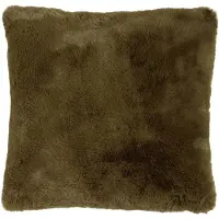 Dutch decor ZAYA - kussenhoes 60x60 cm - bontlook - extra groot - Military Olive - groen - met rits - zonder binnenkussen