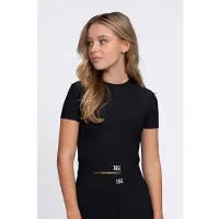 NIK&NIK T-shirt zwart Meisjes Polyester Ronde hals Effen - maat 152