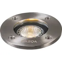QAZQA Moderne grondspot staal RVS - Basic Round