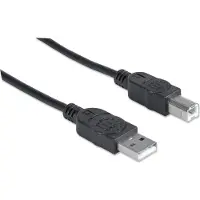 Manhattan 337779 USB-kabel USB 2.0 USB-A stekker, USB-B stekker 5.00 m Zwart