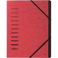 Pagna Sorteermap A4 Effen Karton 12-delig Rood 24,5 x 0,5 x 32 cm (B x D x H)