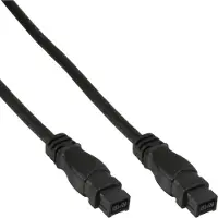 InLine FireWire-kabel, IEEE1394 9-pin male / male, zwart, 1,8m