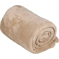 Arti Casa Fleece Deken 150 x 200 cm - Plaid Deken voor op de Bank, Bed of Buiten - Woondecoratie Woonkamer en Slaapkamer - Super Zacht Materiaal - Beige