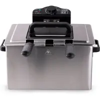 Alpina Dubbele Friteuse - Frituurpan 5 Liter - 3 Frituurmanden - 2000W - RVS