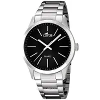 Lotus Watches Stijlvol heren zwart zilver horloge - 15959/3