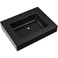 Boss & Wessing Wastafel bws ember 1 kraangat 60x15x46 cm mat zwart