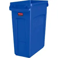 Rubbermaid Afvalbak Slim Jim, kunststof, volume 60 liter, blauw