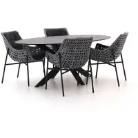 Manifesto furniture + 10% kassakorting | Manifesto Novara/Furato ellips 200cm dining tuinset 5-delig
