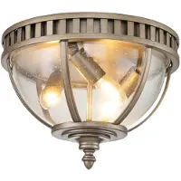 Kichler LED Plafond Buitenlamp Halleron | 3X E14 Max 40W | IP44 | Dimbaar | Burnished Bronze