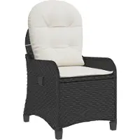 vidaXL Ligstoel met kussen Zwart 56 x 66 x 95 cm poly rattan