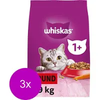 Whiskas - Adult Rund Brokjes - kattenvoer - 3x1.9kg