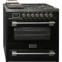 Kaiser - gasfornuis - HGE 93505 S Gasfornuis - 90 cm - zwart - Range Coocker