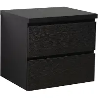 Badplaats Wastafel onderkast angela 60 x 48 cm zwart houtnerf hangend