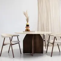 Giga Meubel Eettafel Danae Donkerbruin Marmer Rond Ø130cm