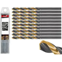 Tvardy Metaalboor - HSS Staal - TiN Coating - 6,5 mm - Zwart/Goud - 10 stuks