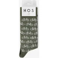 Heroes on Socks donkergroene sokken met print