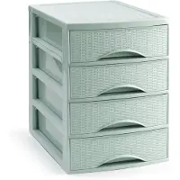 PlasticForte Ladekastje bureau organizer SORTED - 4 lades - groen - L26 x B35 x H36 cm - kunststof - organiseren