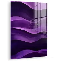MuchoWow Glasschilderij 120x160 cm - Schilderij acrylglas - Golven - Abstract - Paars - Foto op glas - Muurdecoratie woonkamer - Wanddecoratie slaapkamer - Schilderijen