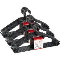PlasticForte Kledinghangers - 30x - zwart - kunststof - 40,5 cm - kledingkast opruimen - draaibare haak