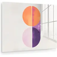 MuchoWow Glasschilderij 160x120 cm - Schilderij acrylglas - Cirkels - Abstract - Paars - Foto op glas - Muurdecoratie woonkamer - Wanddecoratie slaapkamer - Schilderijen