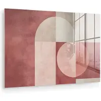 MuchoWow Glasschilderij 180x120 cm - Schilderij acrylglas - Figuren - Abstract - Roze - Foto op glas - Muurdecoratie woonkamer - Wanddecoratie slaapkamer - Schilderijen