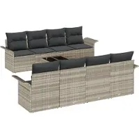 vidaXL Tuinbank Set 9 st 8-Aantal zitplaatsen