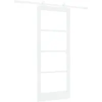 vidaXL Schuifdeur ORKDAL 83 x 202 cm Massief grenenhout en glas Wit