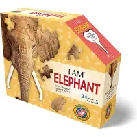 MAD CAPP puzzel olifant - dieren legpuzzel voor kinderen 24 stukjes.