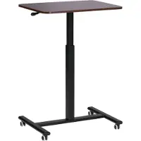 Beliani ACADEMIA - Verstelbare laptoptafel - Donkerhout - 65 x 48 cm - Staal