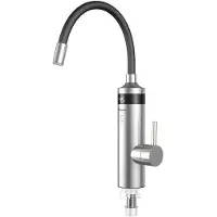 Aqualine Ton - Elektrische keukenkraan, 3 kW, zwart/roestvrij staal 211085