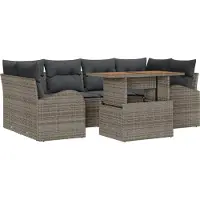 vidaXL Tuinbank Set 7 st Grijs
