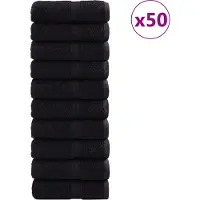 vidaXL Gastendoek SOLUND 50 st Zwart 30 x 30 cm 550 gsm