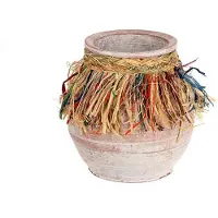 HBX natural living Vaas Koluma Ø17xH19cm Bohostyle Roze roze Aardewerk HBX natural living Vaas