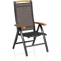 Kettler Memphis Multi-Position Chair Aluminium/Outdoor Fabric Teak Armrests