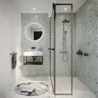 Riho Lucid GD402S inloopdouche met draaibare zijwand 140cm zwart mat