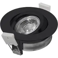 Heitronic LED plafond inbouwspot DL6809, rond, zwart dimbaar, zwart, Hal, Aluminium, Modern