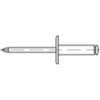 Toolcraft 160149 Open popnagel (Ø x l) 4 mm x 12 mm Aluminium Staal 500 stuk(s)