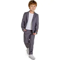 Opposuits kostuum grijs Jongens Polyester Reverskraag Effen - maat 110/116