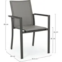 Bizzotto Konnor Stoel Aluminium Antraciet 2 stuks